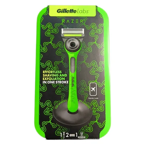Gillette Labs Razer Rasierer + 2 Klingen, Etui, Ständer Gaming Edition