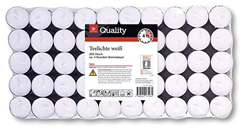 Produktbild TGQ Teelichter 200er Pack Gastronomie Kerzen Teelicht 4 Stunden Brenndauer