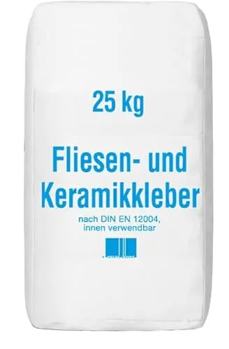 Fliesenkleber 25 kg - Für innen, für Wand und Boden. Für die Verlegung im Dünn- und Mittelbettverfahren