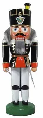 Rudolphs Schatzkiste Nussknacker Bergmann schwarz BxHxT 11x38x11,5cm NEU Weihnachten Seiffen Nutcracker Nüsse Erzgebirge Winter Dekoration Holzkunst Holz Weihnachtsmann Christmas Walnuss