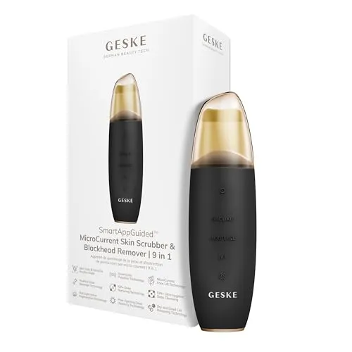 GESKE SmartAppGuided™ MicroCurrent Skin Scrubber & Blackhead Remover 9 in 1