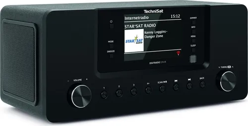 TechniSat DAB+ Radio DigitRadio 574 IR schwarz - Tragbares Digitalradio mit WLAN und Bluetooth, 10 W Leistung und 4 Zoll TFT-Display für grenzenlosen Musikgenuss