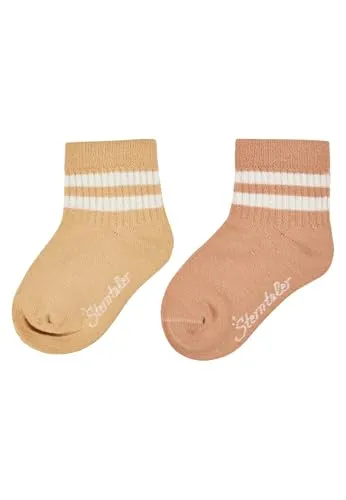 Sterntaler Socken Doppelpack Coolmax Rippe - Baby und Kindersocken kurz - klassische Rippstruktur - Sport Socke - klimaregulierend - optimale Passform - 2er Pack Unisex Socken - lichtbraun, Größe 22