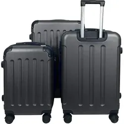 Reisetasche Koffer ABS Trolley Set (M/L/XL) Anthrazit mit Zwillingsrollen