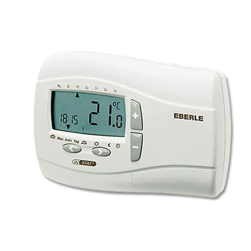 Eberle Uhrenthermostat INSTAT+ 2R - Elektroinstallation mit Relais 1 Wechsler, ideal für präzise Temperaturregelung und energieeffiziente Heizungssteuerung.