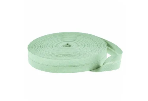 maDDma Webband Schrägband 25m Baumwolle 14mm gefalzt Einfassband Nahtband, mintgrün