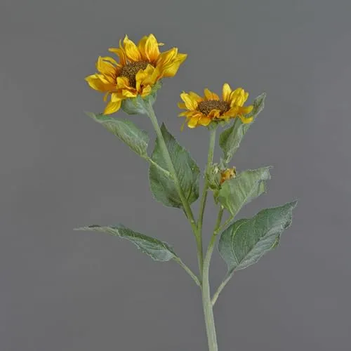 artplants.de Künstliche Sonnenblume Lupita, 2 Blüten, gelb, 85cm