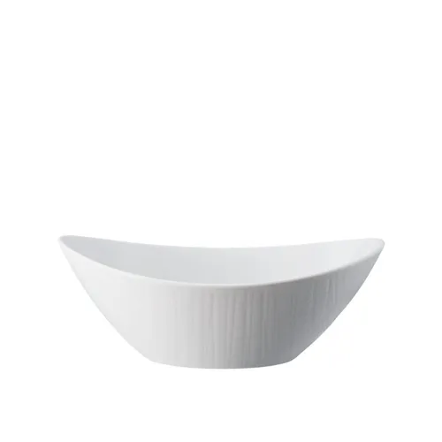 Rosenthal Mesh weiß Schale oval 20x15 cm - Servierplatte & -schale, elegante ovale Form aus hochwertigem Porzellan, perfekt für stilvolle Anlässe.