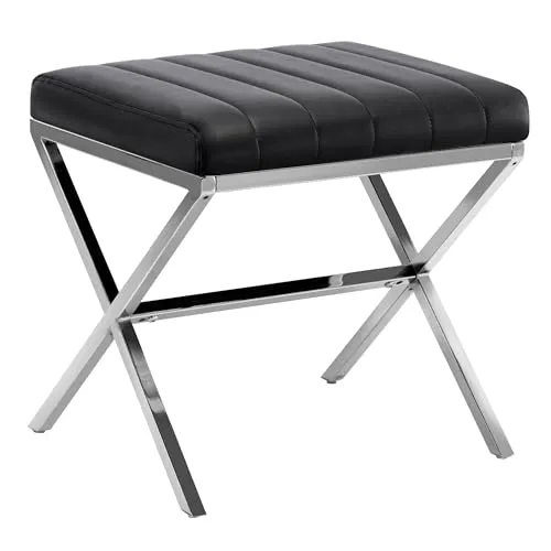 Duhome Sitzhocker Kunstleder - Moderner Fußhocker für Schminktisch, Flur und Wohnzimmer - Schminktische: Bequemer und langlebiger Sitzhocker mit stabilem Metallgestell, pflegeleichtem Kunstlederbezug und platzsparendem Design - ideal für jeden Raum.