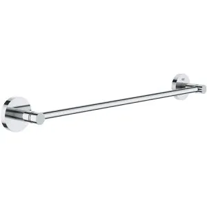 Grohe Essentials Badetuchhalter 40688001 - eleganter Chrom-Look - Handtuchhalter mit 450 mm Länge, verdeckter Befestigung und GROHE StarLight® Chromoberfläche für langlebige Eleganz im Badezimmer.