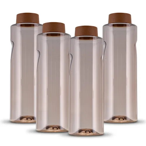 Tritan Trinkflasche 800 ml Wasserflasche Flasche Kavodrink Wasser braun 4 x