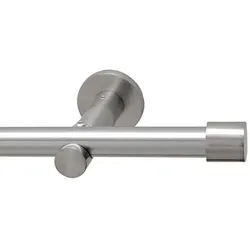 Garduna Gardinenstange 16mm / Edelstahl-Optik, 1-läufig, gebohrt, Metall 120 cm