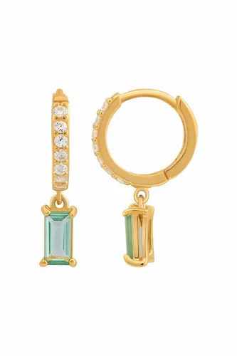 caï Damen Creole 925/- Sterling Silber mit Zirkonia und Turmalin - Ohrringe für Damen, aus hochwertigem 925 Sterling Silber, gelb vergoldet und besetzt mit funkelnden Zirkonia. Perfekte Geschenkidee für besondere Anlässe.