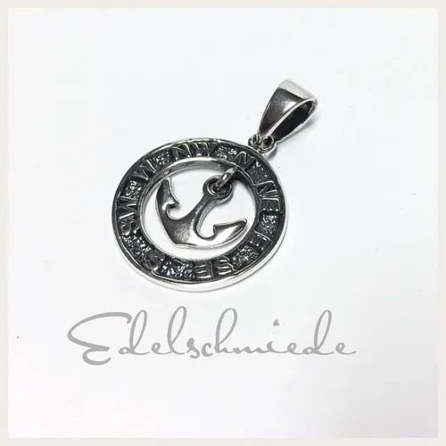 Rustikaler Anker Kettenanhänger aus 925/- Silber geschwärzt