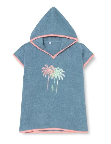 Playshoes Unisex Kinder Frottee-Poncho Bademantel Handtuch, Palmen, L (ab ca. 4 Jahre)