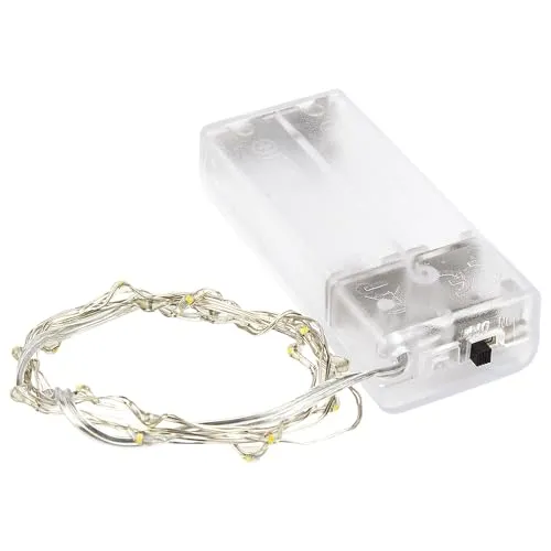 Ideen mit Herz 20er LED-Draht-Lichterkette, micro LEDs, wasserfest, warmweiß, batteriebetrieben, 105 cm lang