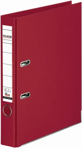 Falken Aktenordner Ordner Chromocolor A4 PP 50mm bordeaux Packung mit 10 Stück