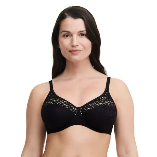 Chantelle Easy Feel Norah Bügel-BH 65F Schwarz - Eleganter Bügel-BH mit leicht transparentem Obercup für angenehmen Tragekomfort. Verstellbare Träger sorgen für optimale Anpassung und Unterstützung im Alltag.