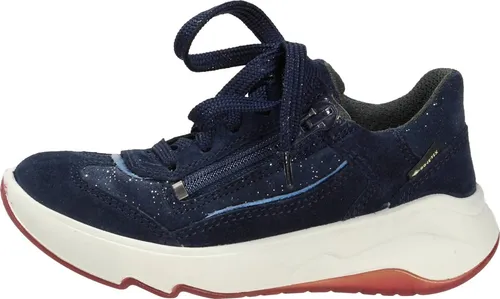 superfit Leder-Sneakers Dunkelblau, Größe 26 - Sneaker für Kinder mit Schnürung und seitlichem Reißverschluss, rutschhemmender Laufsohle und verstärkten Kappen für optimalen Halt und Sicherheit.