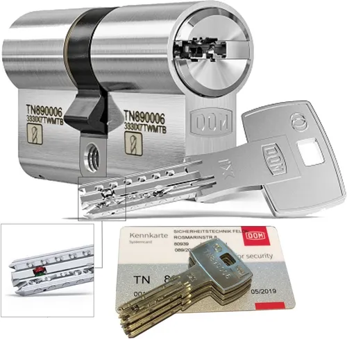 DOM Profilzylinder iX Twido 333iX7TWMTB - Modular-Doppelzylinder - Hochsicherer Modular-Doppelzylinder mit N+G, variablen Längen und hervorragendem Handling. Ideal für Sicherheitsbeschläge und einfache Anpassung der Zylinderlänge.