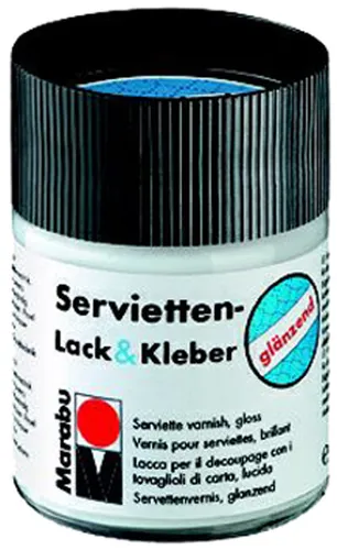 Marabu Servietten Lack & Kleber glänzend 50 ml im Glas in weiß von Marabu