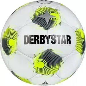 Derbystar Fußball Brillant TT AG v25 - Größe 5, gelb/grau/weiß - Trainingsball für Erwachsene mit handvernähter, wasserabweisender Oberfläche. Extrem robust und ideal für alle Wetterbedingungen, entspricht dem FIFA Basic Standard.