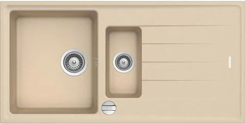 Granitspüle Creme Beige 100x50cm - Ideal für moderne Küchen - Sanitäranlagen & Zubehör - Hochwertige Granitspüle mit Abtropffläche, perfekt für 60er Schrank und stilvolle Küchengestaltung.