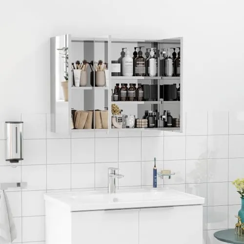 kleankin Spiegelschrank mit 3 Glastüren