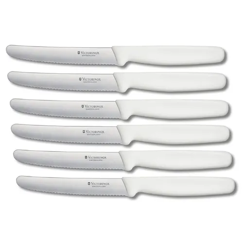 Victorinox Swiss Classic Tafelmesser Set | 6er Pack | neue Griffform - Besteck-Einzelteile: Pflegeleichtes Set mit ergonomischer Griffform für optimalen Komfort beim Essen.