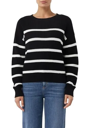 Strickpullover im Loose Fit, Gr. M (38) - BLACK STRIPE - Stylischer Damen-Strickpullover im Loose Fit von comma casual identity, warm und bequem, ideal für lässige Looks.