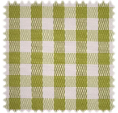 Heiro Stoff AKTION Trevira CS Karo Möbelstoff Sporty Check Weiß / Hellgrün, Polsterstoff Meterware - Breite:140 cm