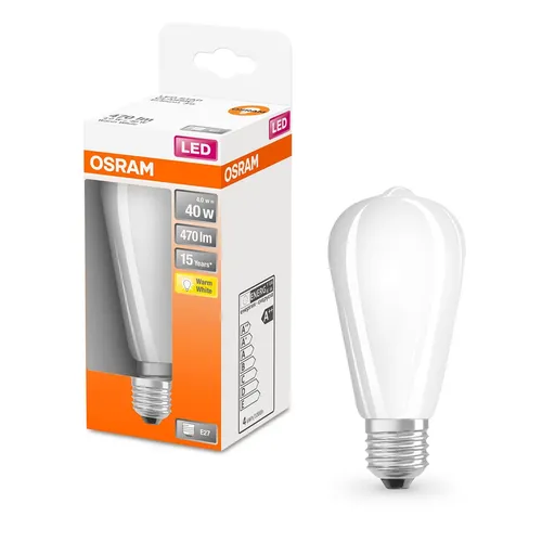 Osram LED Filament Leuchtmittel ST64 Edison 4W = 40W E27 matt 470lm FS warmweiß