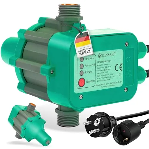 KESSER Druckschalter für Gartenbewässerung - Weiteres Bad-Zubehör, automatische Pumpensteuerung mit konstantem Wasserdruck für optimale Bewässerung und Schutz vor Druckstößen.