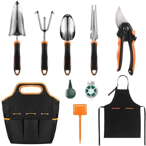 TACKLIFE GGT5A Gartenwerkzeug Set - Vielseitiges 29-in-1 Set aus rostfreiem Edelstahl mit ergonomischem Griff, ideal für alle Gartenarbeiten. Inklusive praktischer Handtasche zur Aufbewahrung.