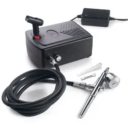 LACOR 69450 Airbrush-Kompressor für Gebäck - Airbrush-Zubehör für kreative Backkunst. Der leistungsstarke Kompressor mit 20 W ermöglicht präzise Dekorationen und kommt mit einer praktischen Aufbewahrungsbox.