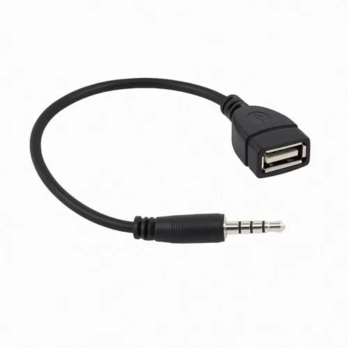 AURUM USB Klinke Adapter 3.5mm mit Auto Audio | USB AUX Adapter mit OTG, USB 2.0 | Für Autoradio, GPS, CD/DVD | HD-Sound, Plug&Play, Universell Kompatibel