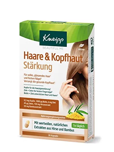 KNEIPP Haare & Kopfhaut Stärkung Kapseln 30 St - Biotinpräparate für starke Haare und gesunde Kopfhaut, unterstützt das Haarwachstum und sorgt für mehr Vitalität.