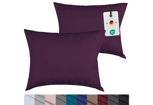 Carpe Sonno Kissenbezug 40x40 40x80 80x80 80x40 2er Set Kissenhülle Mikrofaser Kissenbezug, (2 Stück), Kopfkissenbezug 40 x 40 cm, Uni Lila einfarbig