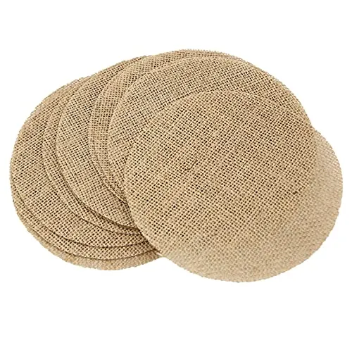 Yayatty Runde Platzdeckchen Jute-Tischsets 15cm Pflegeleicht Abwaschbar Geflochtene Platzsets für Küche Speisetisch, Party Dekor (10er Set)