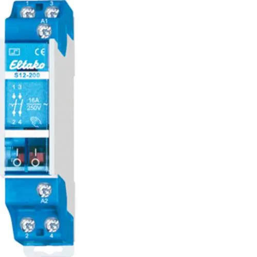 Eltako Stromstoß-Schalter S12-200-8V 2 Schließer - Sonstige Elektroinstallationsartikel, elektromechanischer Schalter mit Handbetätigung und Schaltstellungsanzeige für zuverlässige Steuerung bei 8 V/AC.