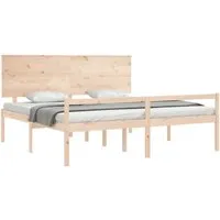 vidaXL Seniorenbett 200x200 cm aus Massivholz mit Kopfteil - Praktisches Seniorenbett aus massivem Kiefernholz mit 45 cm Sitzhöhe für leichtes Ein- und Aussteigen. Bietet zusätzlichen Stauraum und sorgt für Komfort beim Lesen dank stabilem Kopfteil.