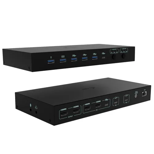 I-TEC USB-C KVM Docking Station - Dockingstation für 3 Hosts mit Dual Display, ermöglicht einfaches Umschalten zwischen Geräten und bietet leistungsstarke Power Delivery.