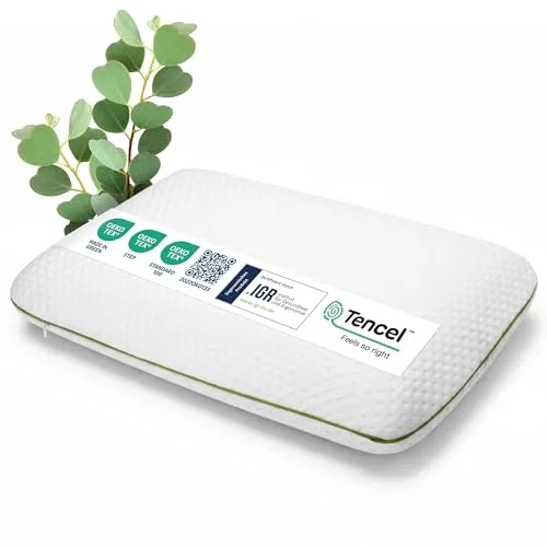 DOLCI SOGNI Kinderkissen 60x40x6 für Kinder ab 2 Jahren – Weiches und Atmungsaktives Kinderkopfkissen für einen sicheren Schlaf – Natürliches Memory Foam Oeko-TEX – Hypoallergene Tencel-Faserbezug