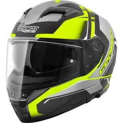 Germot GM 350 Integralhelm - Matt Schwarz Fluo Gelb, XL 61/62 - Motorradhelm mit ECE 22.06 Zertifizierung und integrierter Sonnenblende für optimale Sicht bei jedem Wetter.