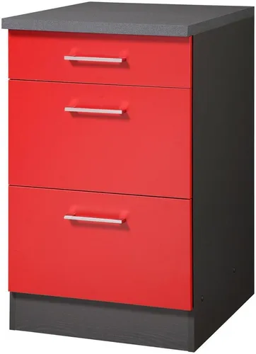 KOCHSTATION Unterschrank KS-Paris Breite 50 cm in rot von Kochstation