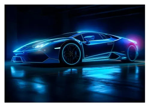 WallArena - Vlies Fototapete Kinderzimmer 152x104 cm Auto Sportwagen Gaming Junge für Kinder Jungs - Fototapeten Tapeten für Kinder Kindertapete - Vliestapete Wandtapete Tapete 3D Effekt