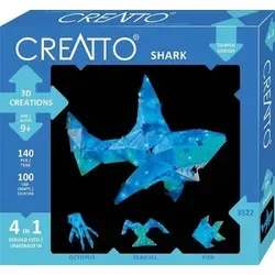 KOSMOS Creatto Hai 3D-Bastelset - Gestalte mit dem Creatto Hai 3D-Puzzle eine einzigartige Leuchtfigur! Ideal für kreative Köpfe ab 9 Jahren, fördert die Fantasie und Geschicklichkeit. Inkl. LED-Lichterkette für beeindruckende Lichteffekte.