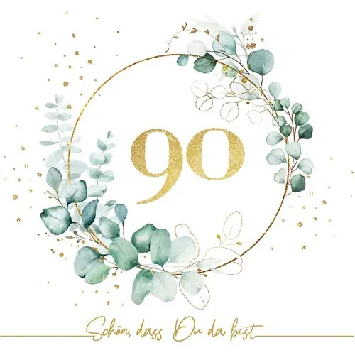 Servietten Eucalyptus Golden 90 in gold von Serviettenshop