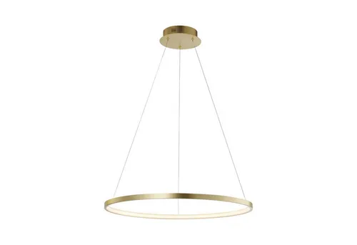 Licht-Erlebnisse Pendelleuchte GREVON, LED fest integriert, Warmweiß, LED Metall H: max. 120 cm rund Ø 60 cm in Gold 3670 lm Modern