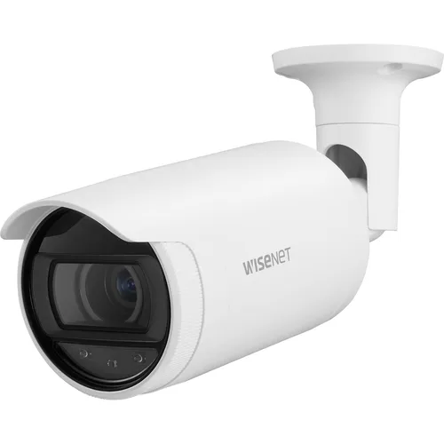 Hanwha Vision WiseNet ANO-L7082R - Netzwerk-Überwachungskamera - Hochwertige Bullet-Kamera für Innen- und Außenbereiche mit 4 MP Auflösung. Ideal zur Überwachung dank automatischer Irisblende und PoE-Unterstützung.
